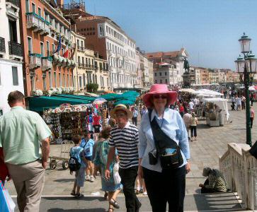 Approaching St Mark's Square Venice 2004